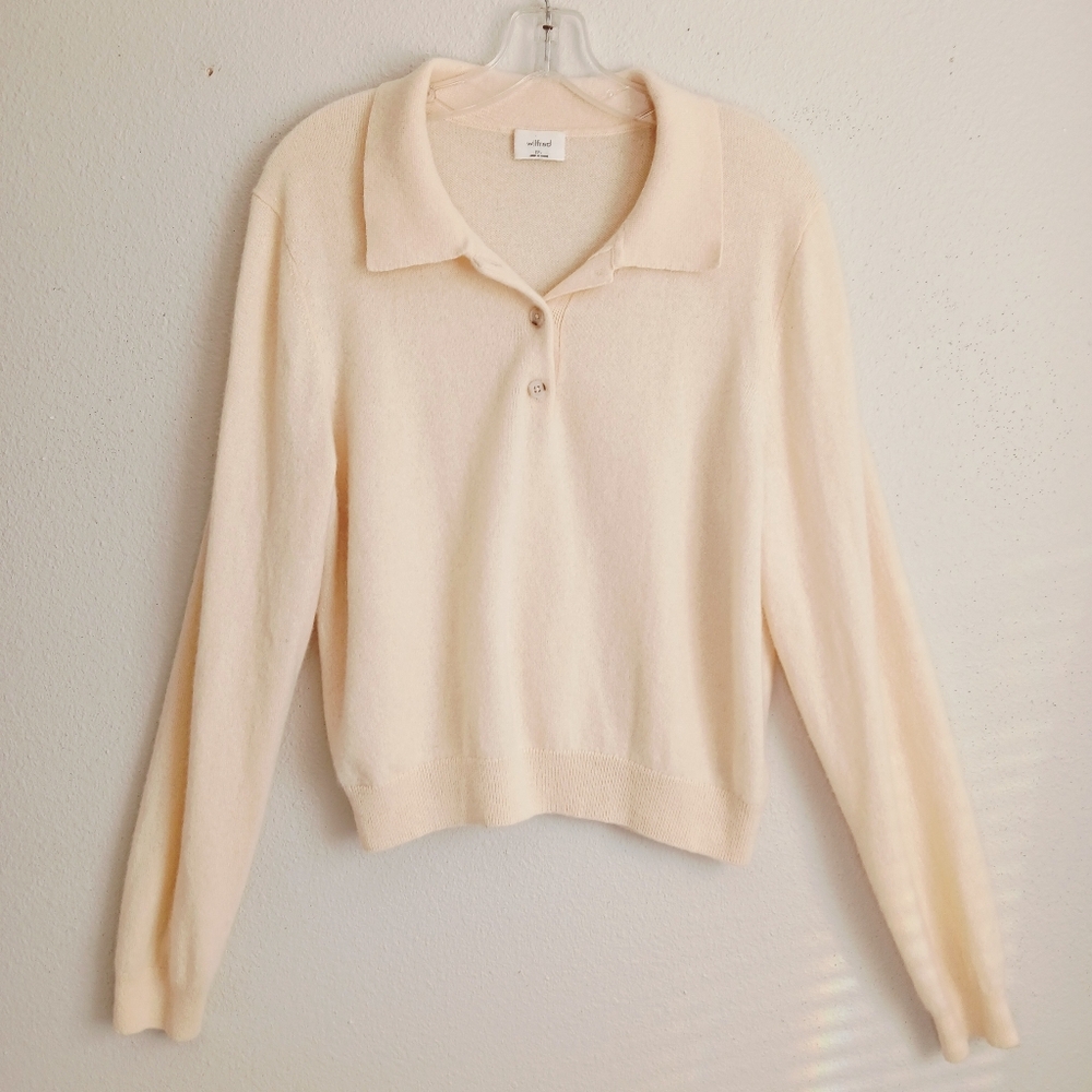 Wilfred Cream Polo Cashmere Sweater
